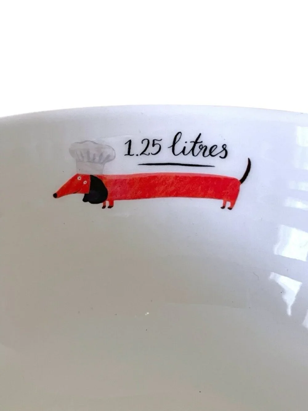 Fenella Smith Set of 3 Mixing Nesting Bowls Dachshund Chef Dog Lover Ceramic